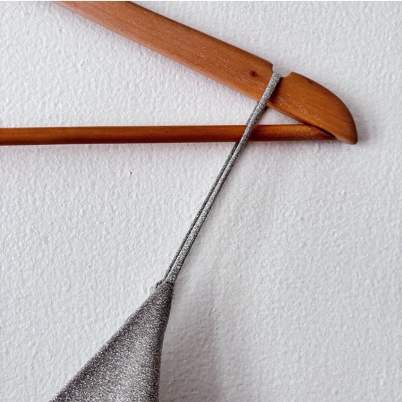 Anthropologie Elevenses Lunar Silver Metallic Pleated Dress - Picture 5 of 7